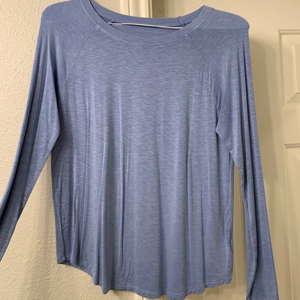 Women’s Blue American Eagle Long Sleeve Shirt